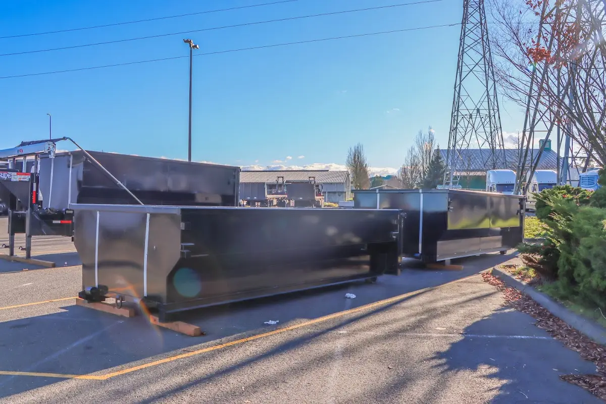Roll-off dumpster ready for waste disposal at job site for Construction Dumpster Rental in North Valley